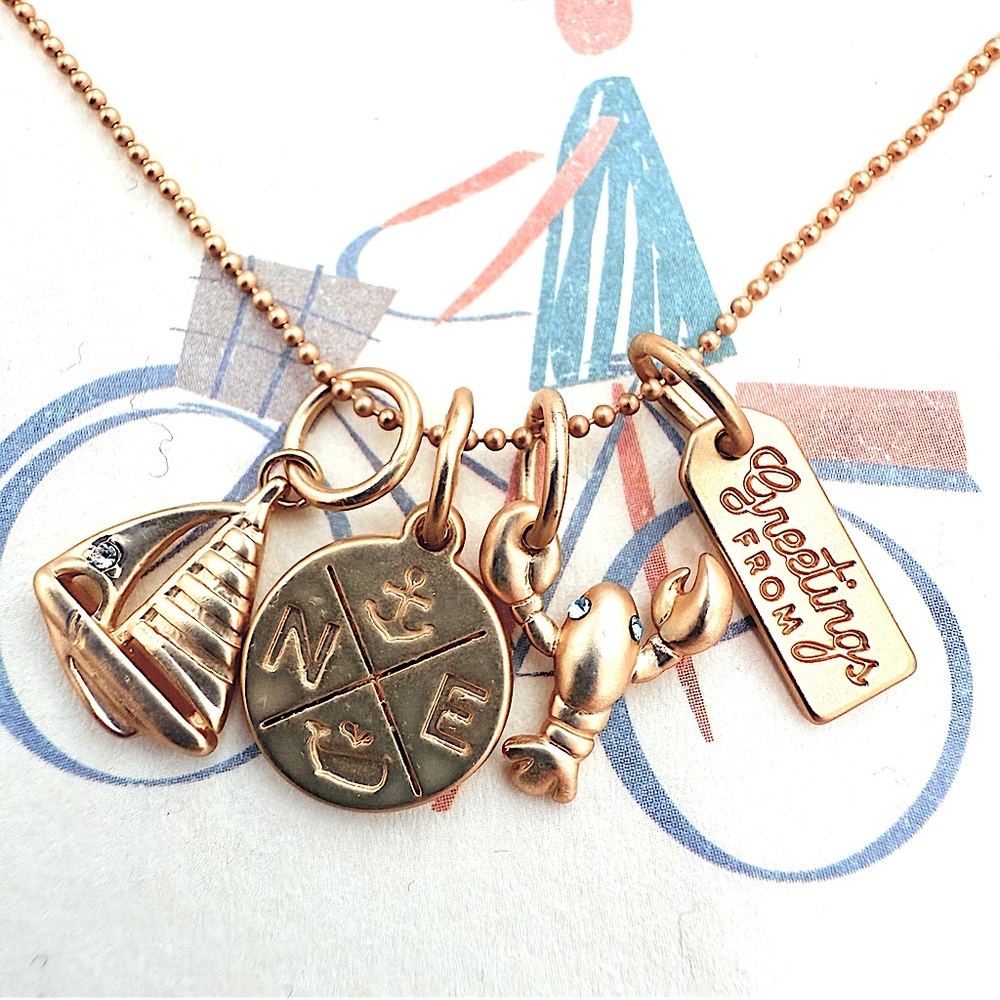 Spartina 449 Northeastern Harbors 18k Gold Plated Charm Necklace